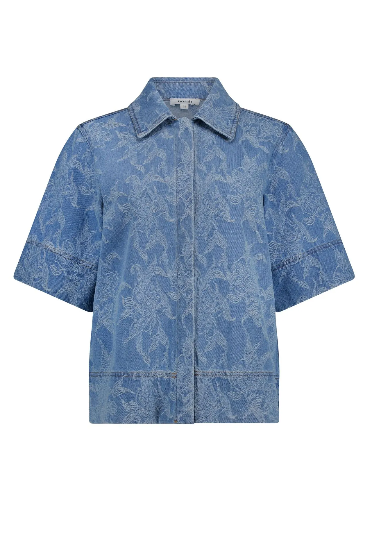 Blauw denim jasje met print