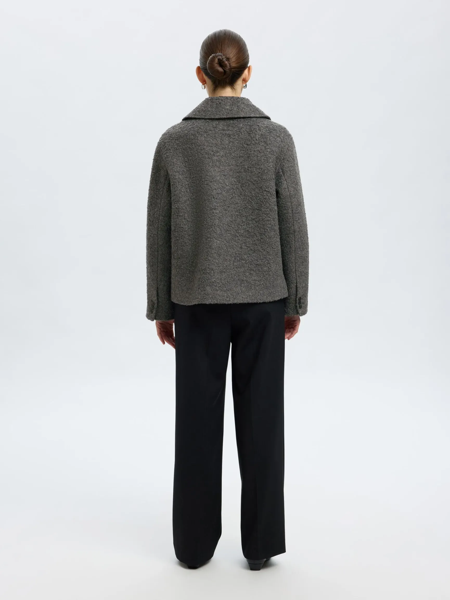 ULLBLANDING BOUCLÉ KORT JAKKE