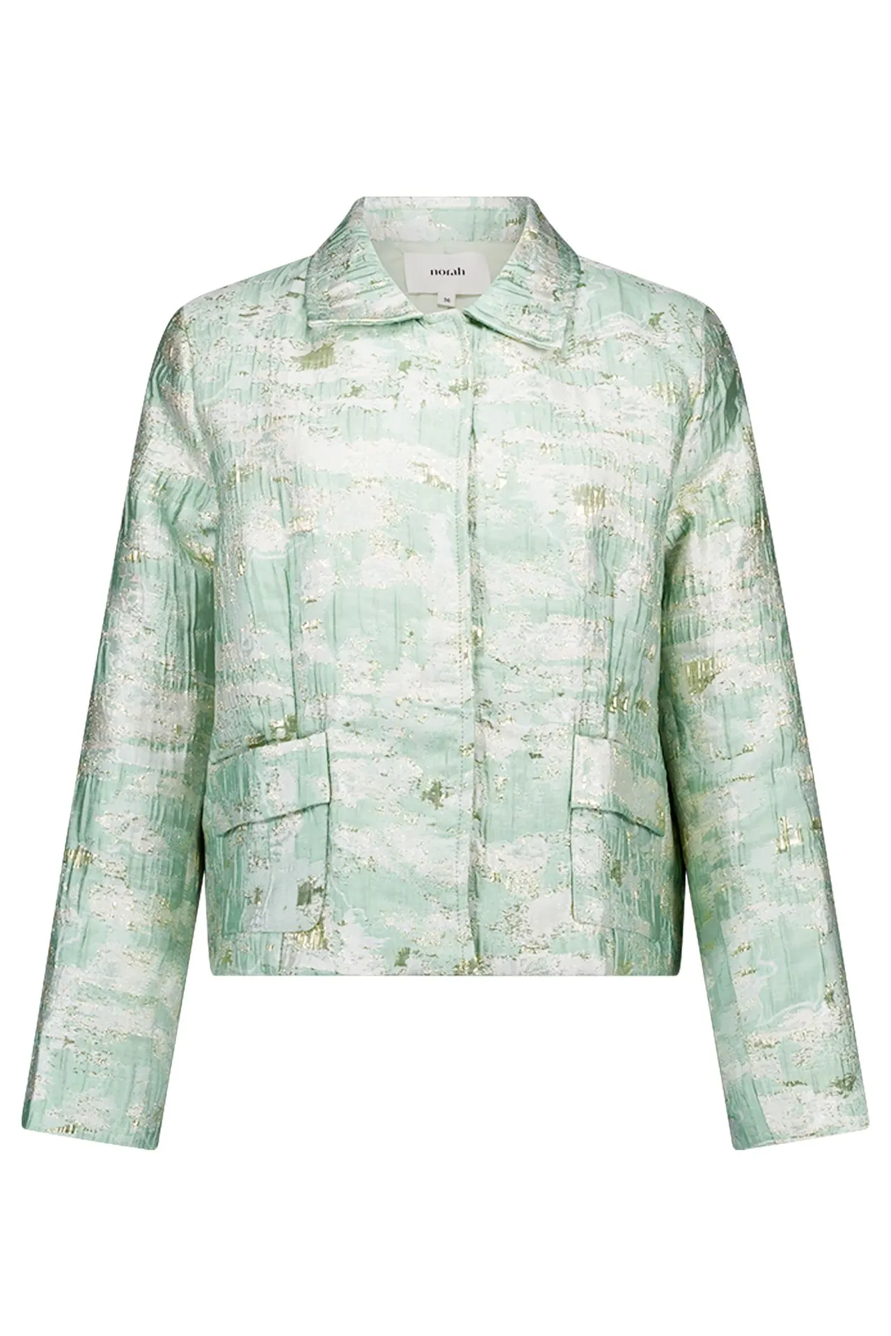 Mintkleurig jasje met abstract dessin