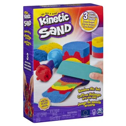 KINETIC SAND -COFFRET ARC-EN-CIEL 390 G + 6 ACCESSOIRES