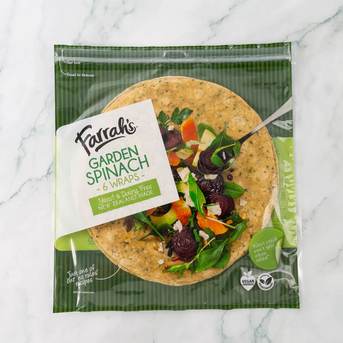 farrahs wraps garden spinach 6 pack