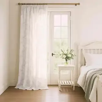 Laura Ashley Forsythia Printed Crushed Sheer Curtain Single