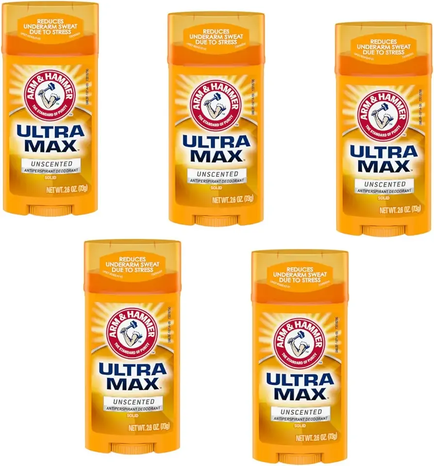 ARM & HAMMER ULTRAMAX Anti-Perspirant Deodorant Invisible Solid Unscented 2.60 oz (Pack of 5)