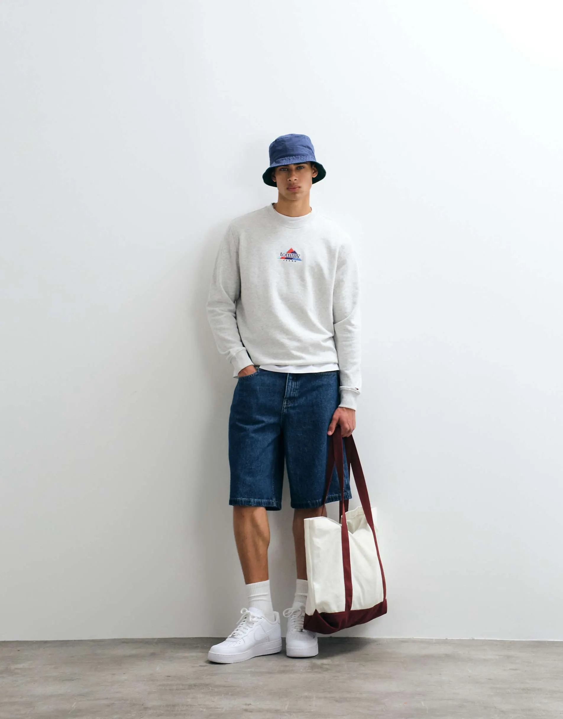 Tommy Jeans outdoor centre graphic logo sweatshirt in grey