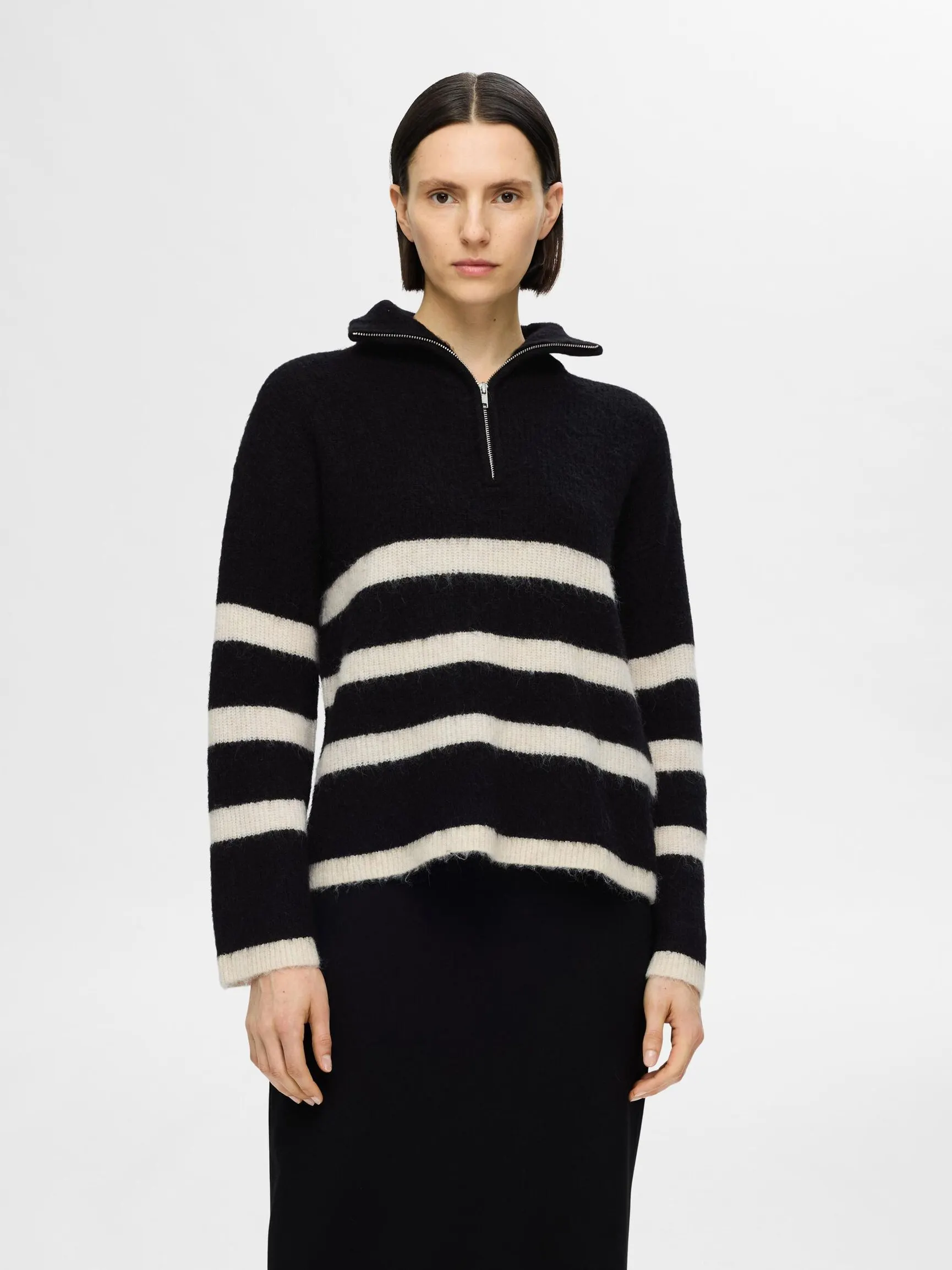 ULLBLANDING HALV GLIDELÅS PULLOVER