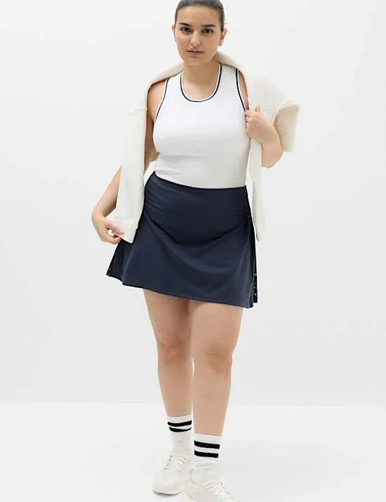 Falten-Skort mit hohem Bund
