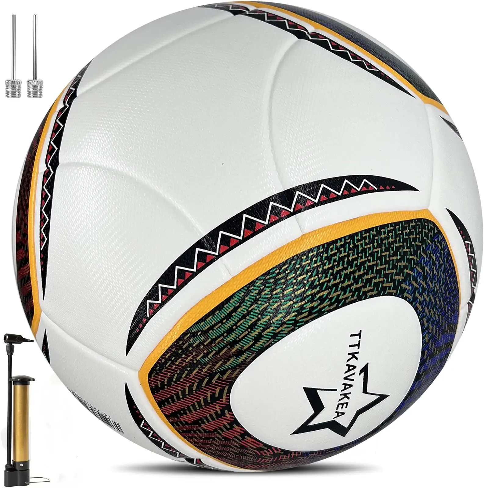 Size 5 Soccer Ball,Waterproof PU Leather,Official Match Ball, Soccer Balls Training,with Pump & Needles