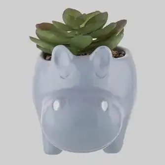 Wattle & Willow Plants Gone Wild Hippo - Succulent Pot Décor