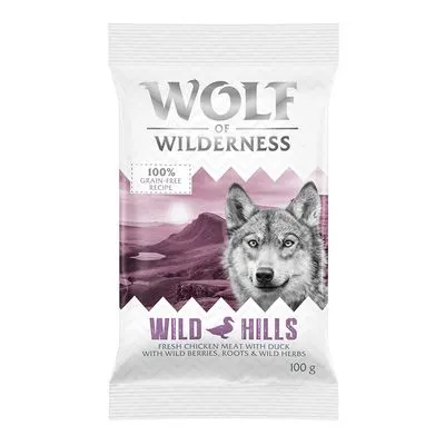 Testez-les ! Wolf of Wilderness pour chien Adult Wild Hills, canard (100 g)