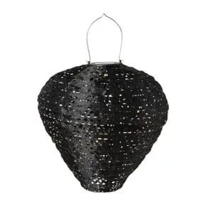 Solar barok lampion druppel - zwart - ø28x30 cm