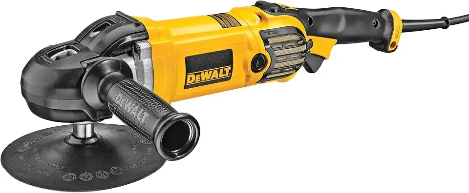 DEWALT Buffer Polisher, 7-in-9-in, 12 amp, Variable Speed Dial 0-3,500 RPM’s, Soft Start Corded Car Buffer (DWP849X)