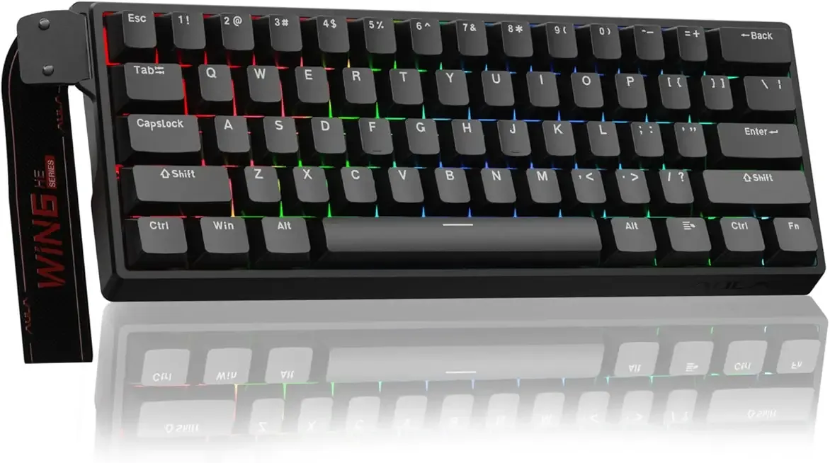 Aula WIN60 HE - 60% Mechanical Gaming Keyboard Wired, Magnetic Switch Hot Swappable, Adjustable Actuation Rapid Trigger Mode, 8000 Hz Polling Rate, RGB Small Keyboard 60 Percent Compact Design for PC