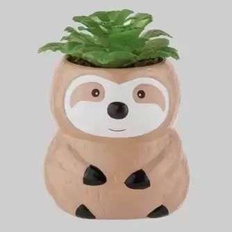Wattle & Willow Plants Gone Wild Sloth - Succulent Planter Décor