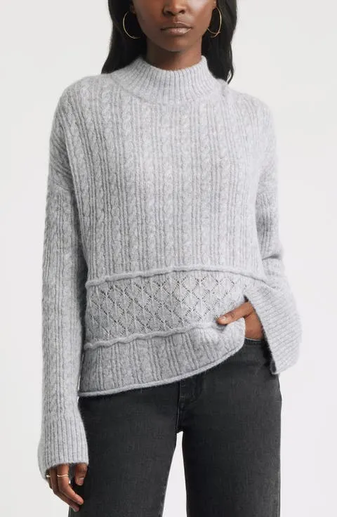 Treasure & Bond Mock Neck Alpaca & Wool Blend Sweater