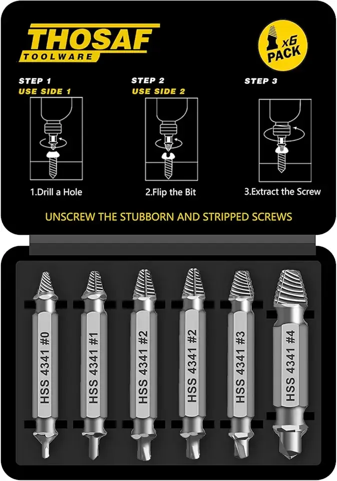 Gifts for Men,Damaged Screw Extractor Set-Christmas Stocking Stuffers for Men Adults Him,Mens Gifts for Dad,Husband,Stripped Screws Nuts & Bolts Drill Bit Tools for Easy Removal of Rusty Broken Screw