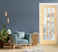 Puerta Pino 3 Paneles 15 Vidrios 65x200cm Holztek