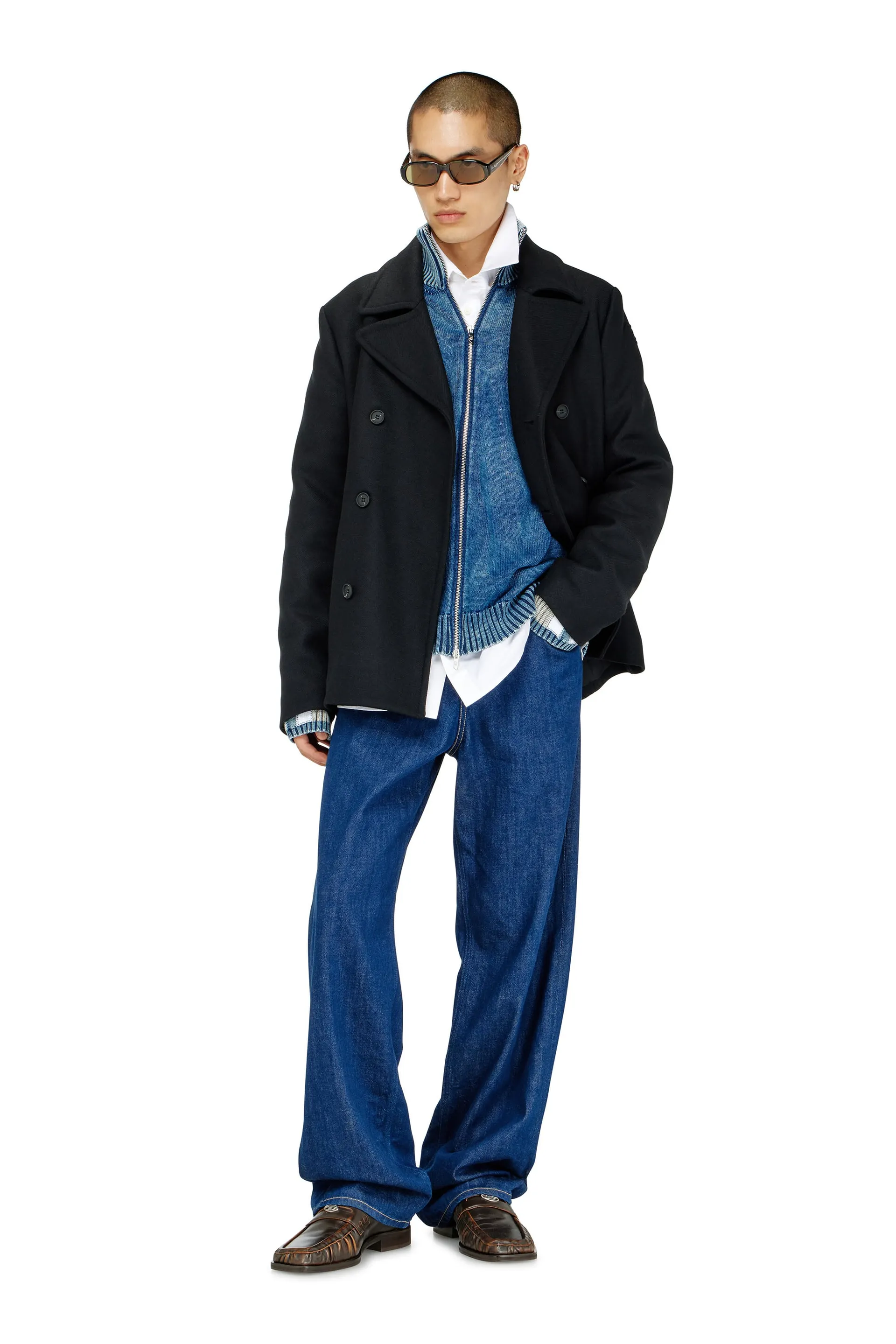 Peacoat in felted wool blend