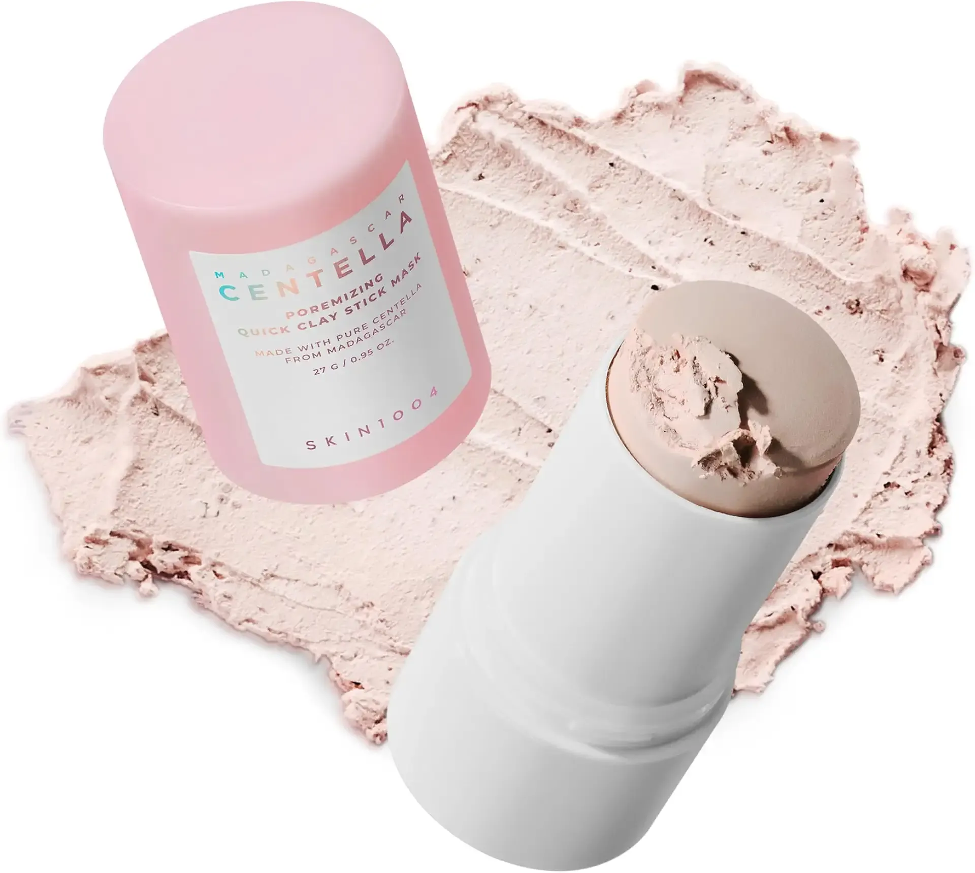 SKIN1004 [Hudson's Pick] Poremizing Quick Clay Stick Mask, Facial Clay Mask for Pores, Centella Clay Stick for Pore Minimizing, Pink Pore Mud Mask for Sebum Balance, Korean Skin Care, 0.95 oz / 27g
