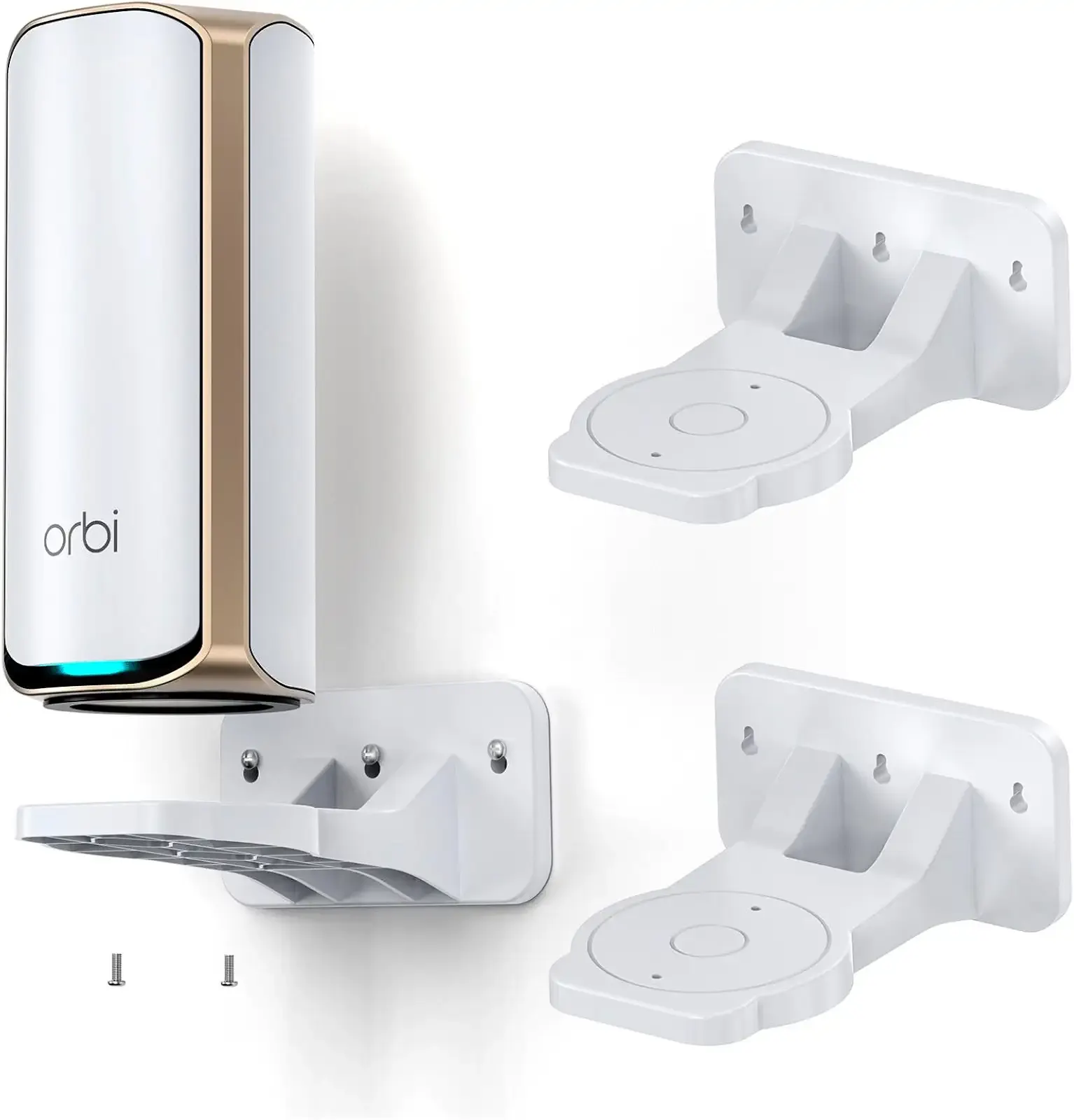 EDUP® Orbi WiFi 7 Mesh Wall Mount Kit for Netgear Orbi, White, 2-Pack | Fit for Orbi 360/370/870/970 & Nighthawk WiFi 7 (RBEWMB-10000S), Durable ABS, Space-Saving Design, Easy Installation