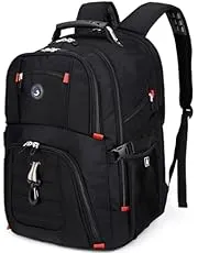 SHRRADOO Extra Large 50L Travel Laptop Backpack with combination lock, College High School Backpack Airline Approved Business Work Bag Fits 17 Inch Computer for Men Women