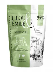 Lilou & Émile mit Wachtel, Huhn und Ente für Katzen 2 kg