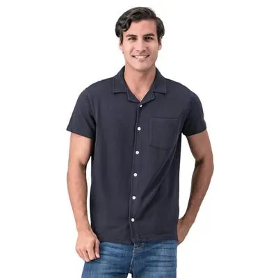 Camisa Hummo Hombre lisa con botones en contraste