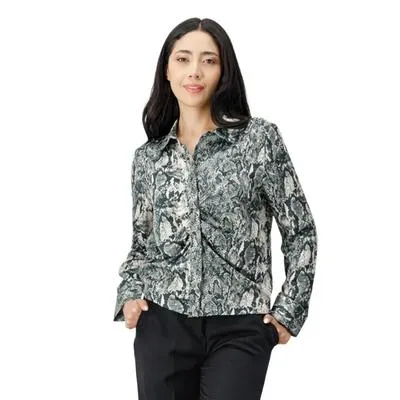 Blusa Mxstaza Mujer Manga Larga Animal Print