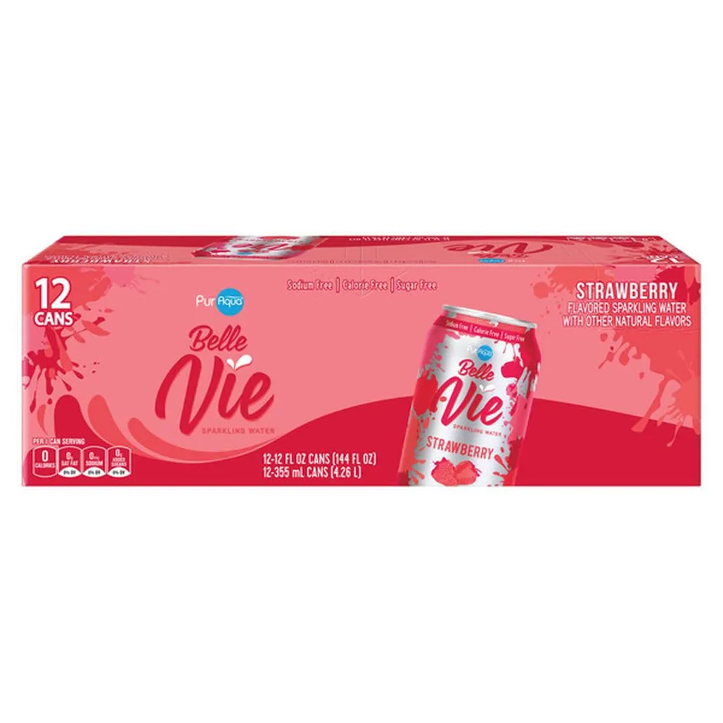 PurAqua Strawberry Belle Vie Sparkling Flavored Water