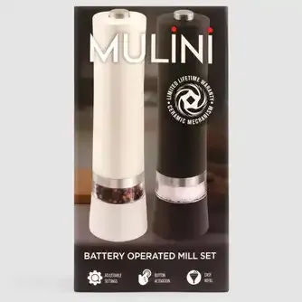 Mulini Salt & Pepper Mill Battery Operated Piano