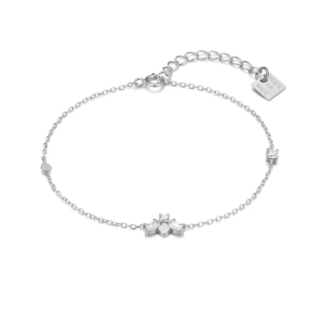 Armband in zilver, een bij met zirkonia