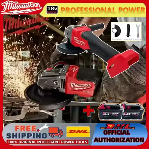2025 Milwaukee 125mm Brushless Angle Grinder Polishing Cutting Machine No-Lock Paddle Switch Electric Cordless Power Tools