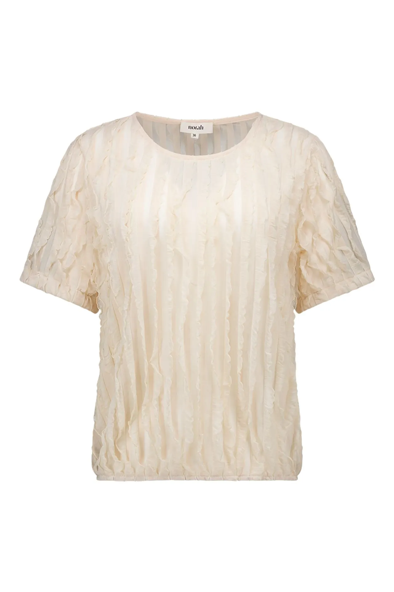 Ecru shirt met ruches