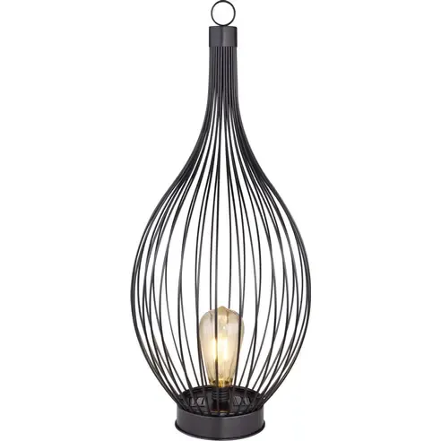 Solarleuchte - schwarz - Metall - 57 cm hoch