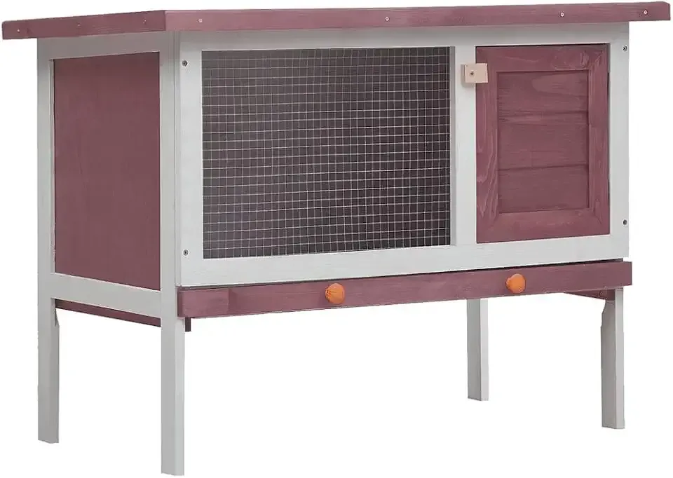 vidaXL Outdoor Rabbit Hutch 1 Layer Brown Wood
