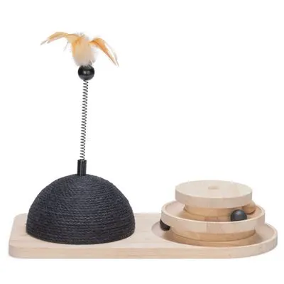 Designed by Lotte Tour de jeu en bois & balle à griffer Maia