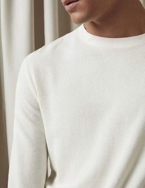 Clive Waffle Knit Sweater Egg White