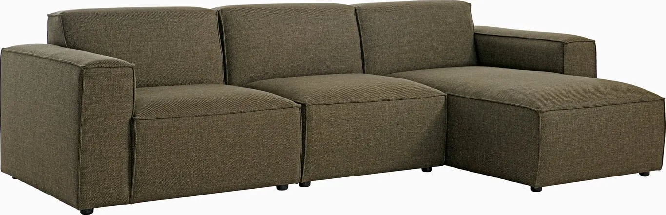 San Remo 2-seter m/sjeselong høyre Stoff Fjord Olive