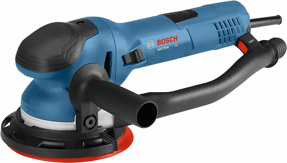 BOSCH GET75-6N Electric Orbital Sander, Polisher - 7.5 Amp, Corded, 6 Inch Disc Size - Dual-Mode: Random Orbit & Turbo