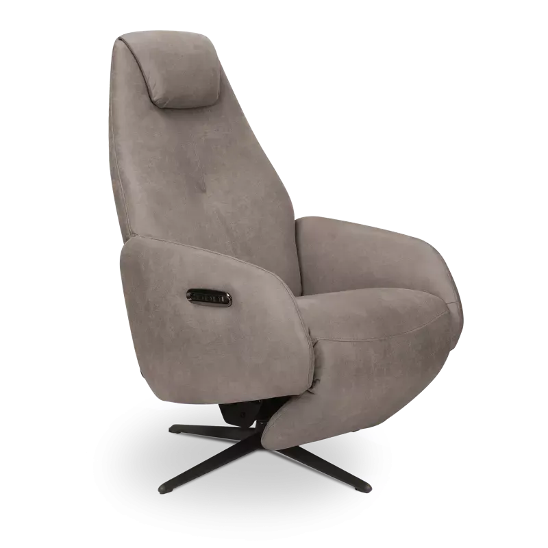 Relaxfauteuil (elektrisch/zwart) Davoli - Microleder Oxx Clay