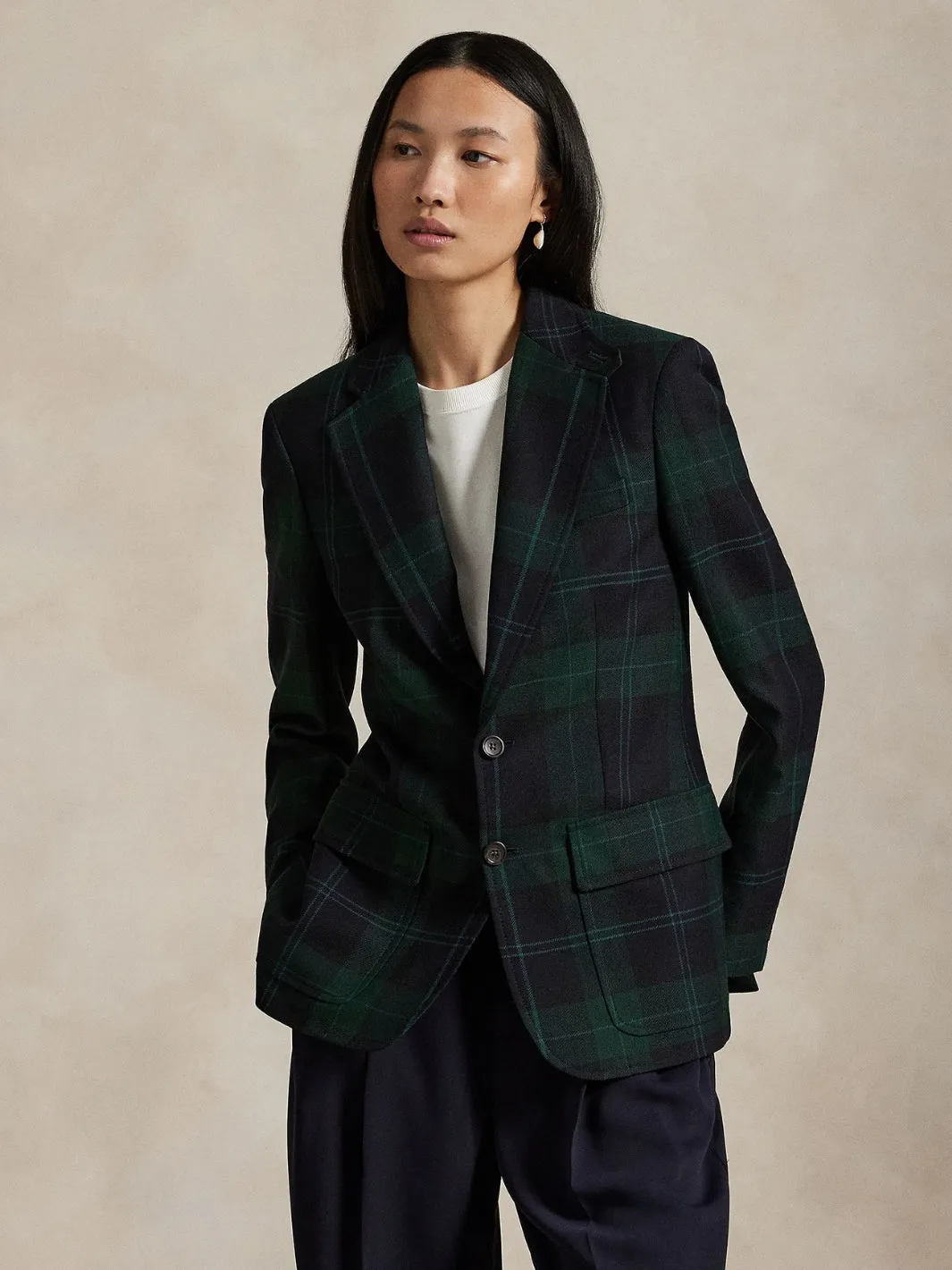 PLAID WOOL BLAZER