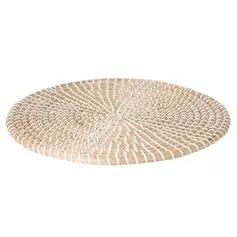 Set de table rond osier motif blanc D 35cm