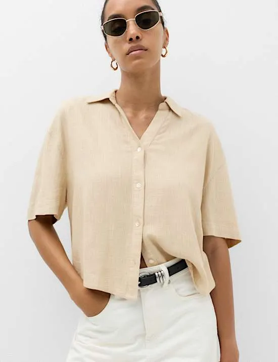 Oversized Shirt with Linen