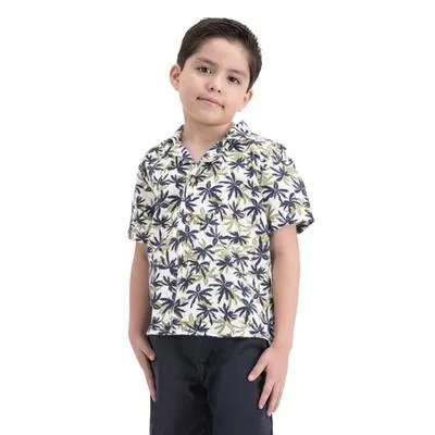 Camisa Hummo Niño Diseño Full Print Botones En Contraste