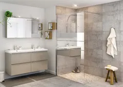 Paroi de douche à l'italienne Walk-In "Beloya" l.120 cm en verre effet miroir - GoodHome