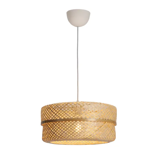 Lampadario Natura Palanga beige paralume beige E27 Ø38cm INSPIRE