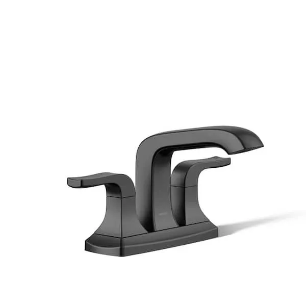 Rubicon 4 in.​ Centerset Double Handle Bathroom Faucet in Matte Black