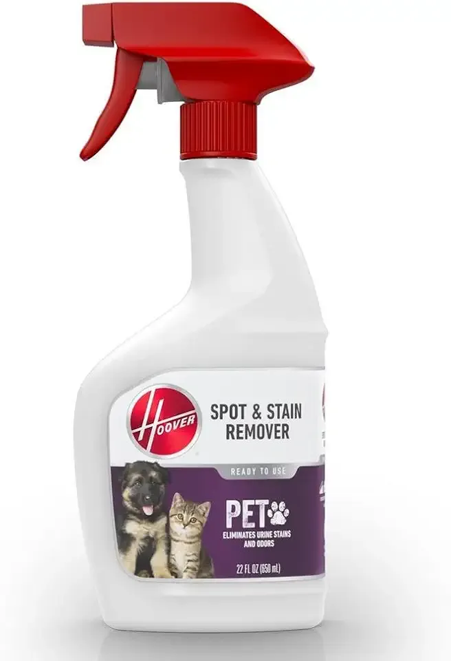 Hoover Pet Pre-Treat Spot and Stain Remover Spray, 22 oz., Pet Formula for Carpet and Upholstery, Tackles Tough Pet Messes and Stains, Pair with Hoover Carpet or Spot Cleaner