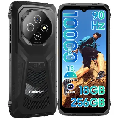 2025 Blackview FORT 1 Robustes Outdoor Handy 18GB+256GB, 6,56" HD+ IPS, Android 15, 10000mAh, 18W, NFC, 5W-OTG-Rückladeunterstützung