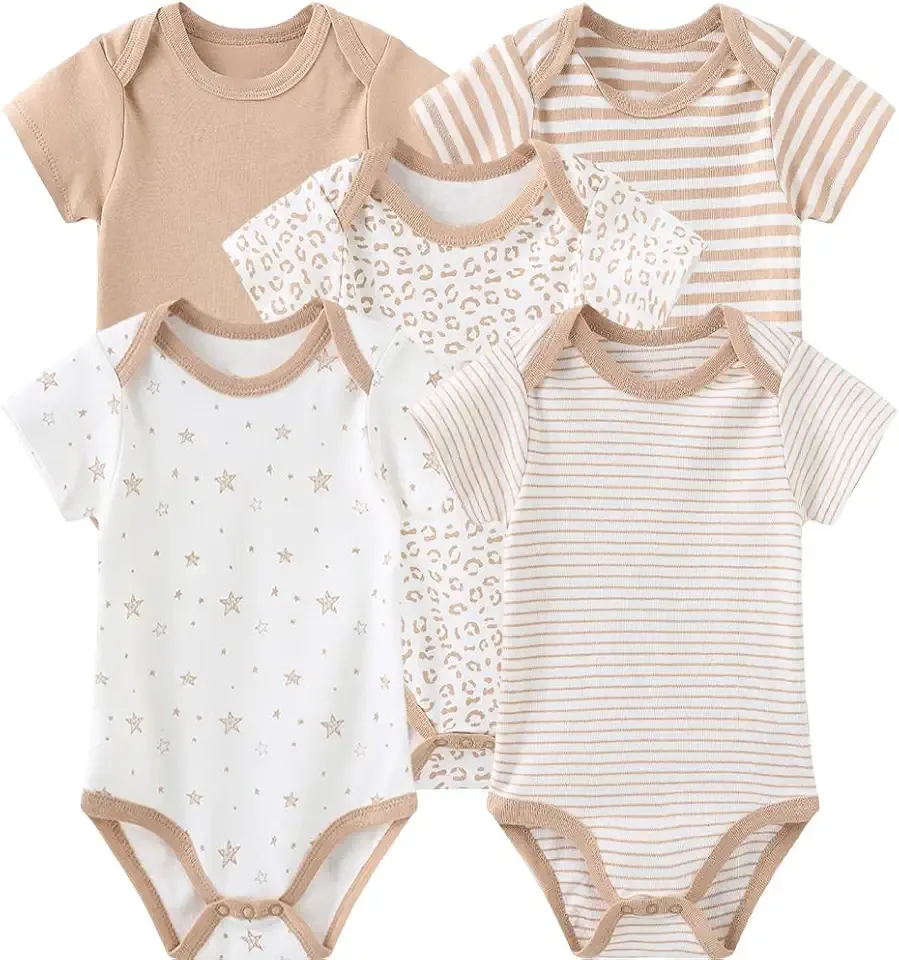 Baby Bodysuit Newborn Short Sleeve baby One-Piece Cotton 5-Pack baby clothes