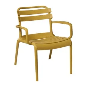 Stapelbare tuinfauteuil Napoli - geel - 75.5x68x65 cm